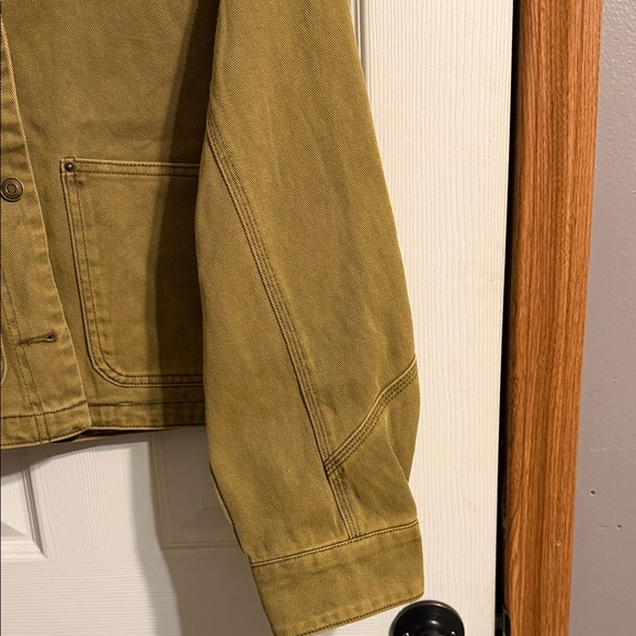 Ci Sono Tan Utility Jacket with Brown Leather Collar - Picture 5 of 8